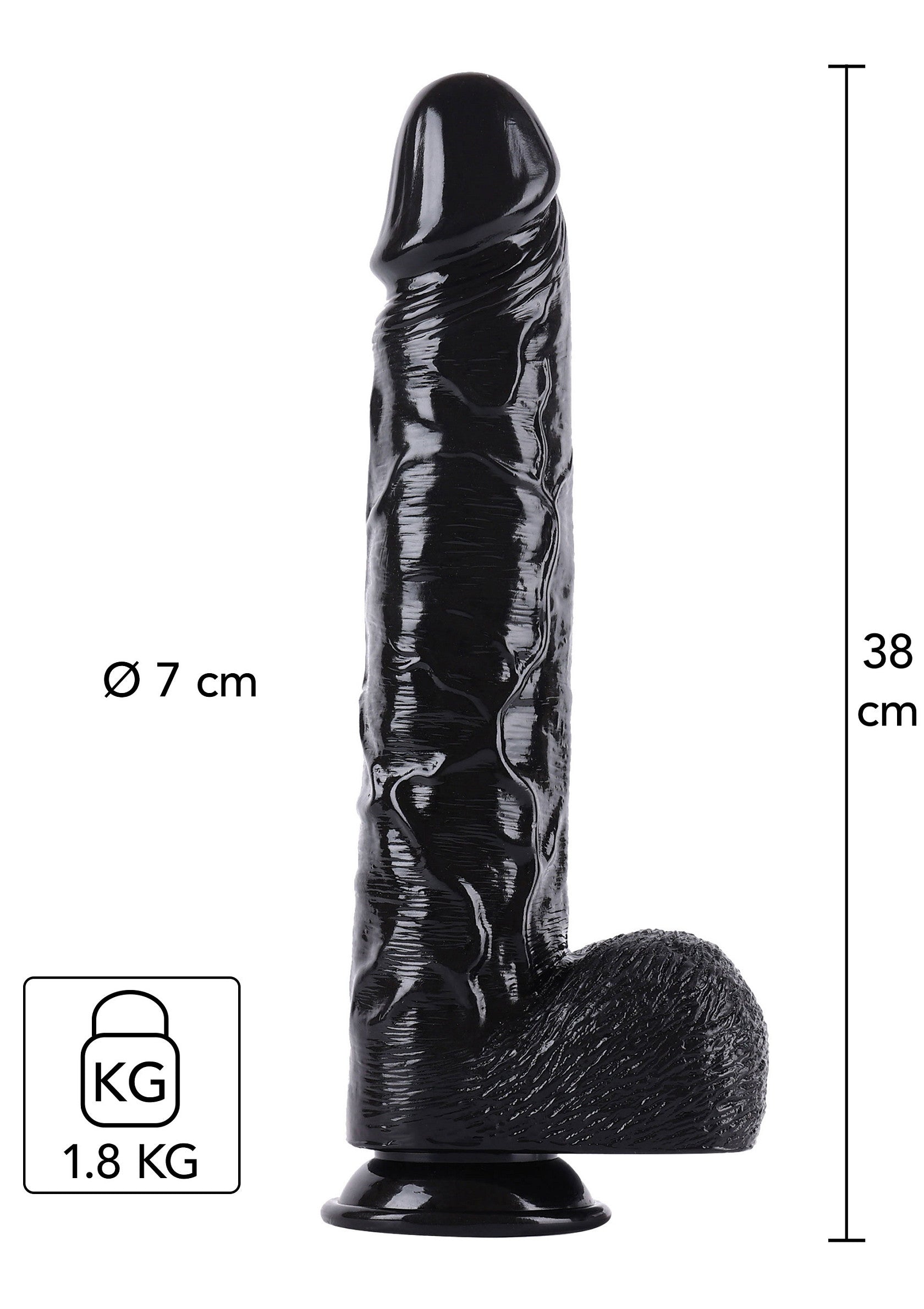 Dildo 38 cm nero