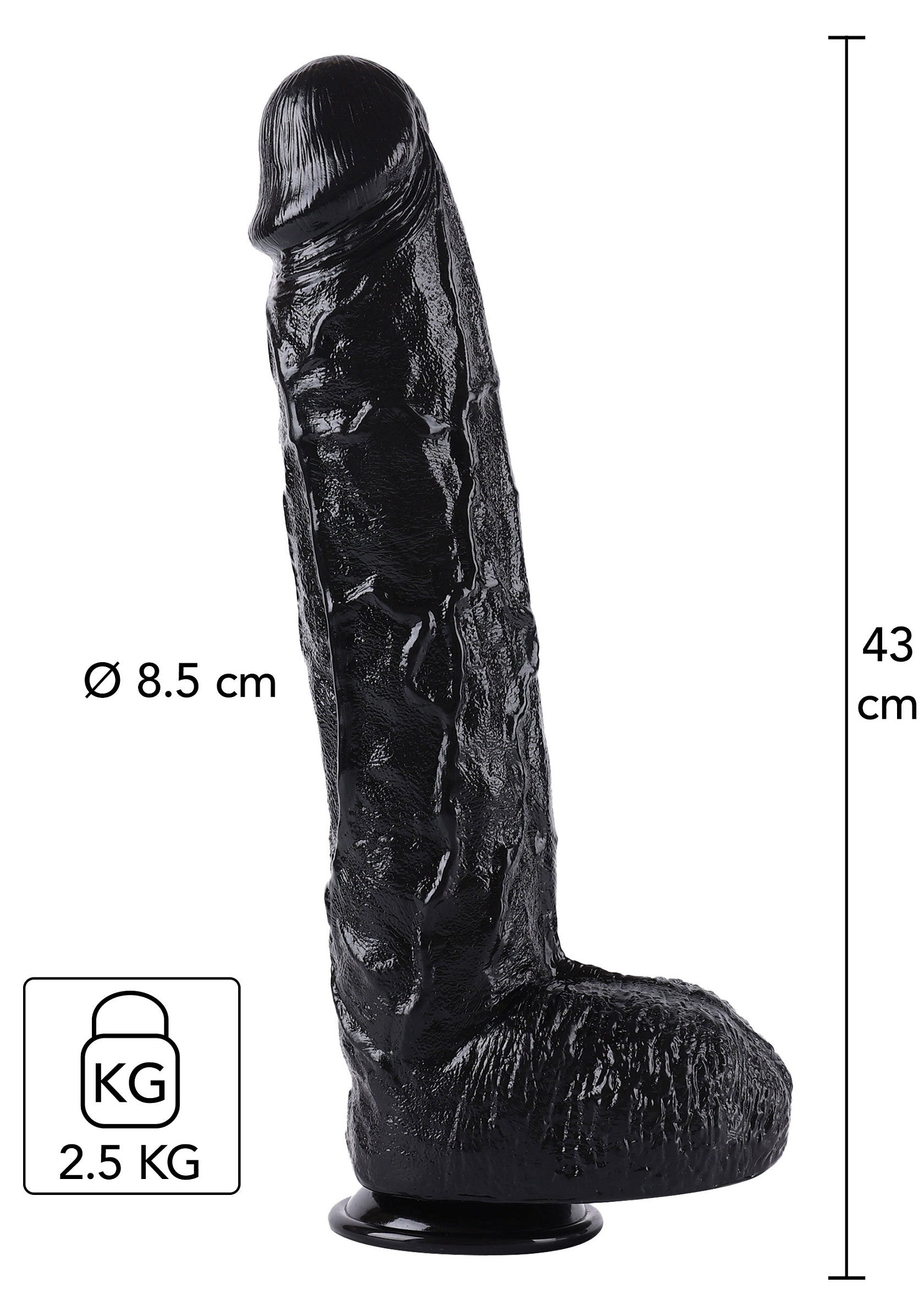 Dildo nero 43 cm
