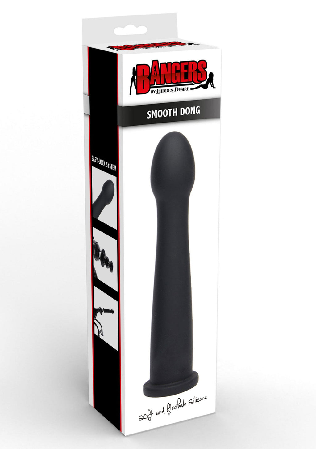 Smooth Dildo Easy-Lock 19 cm Black