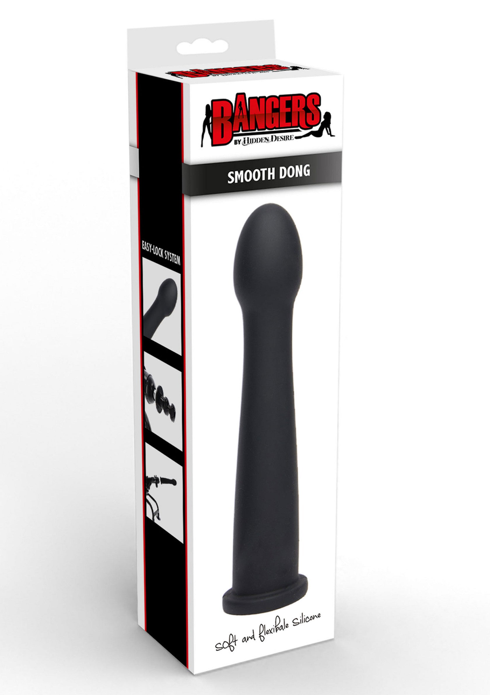 Smooth Dildo Easy-Lock 19 cm Black
