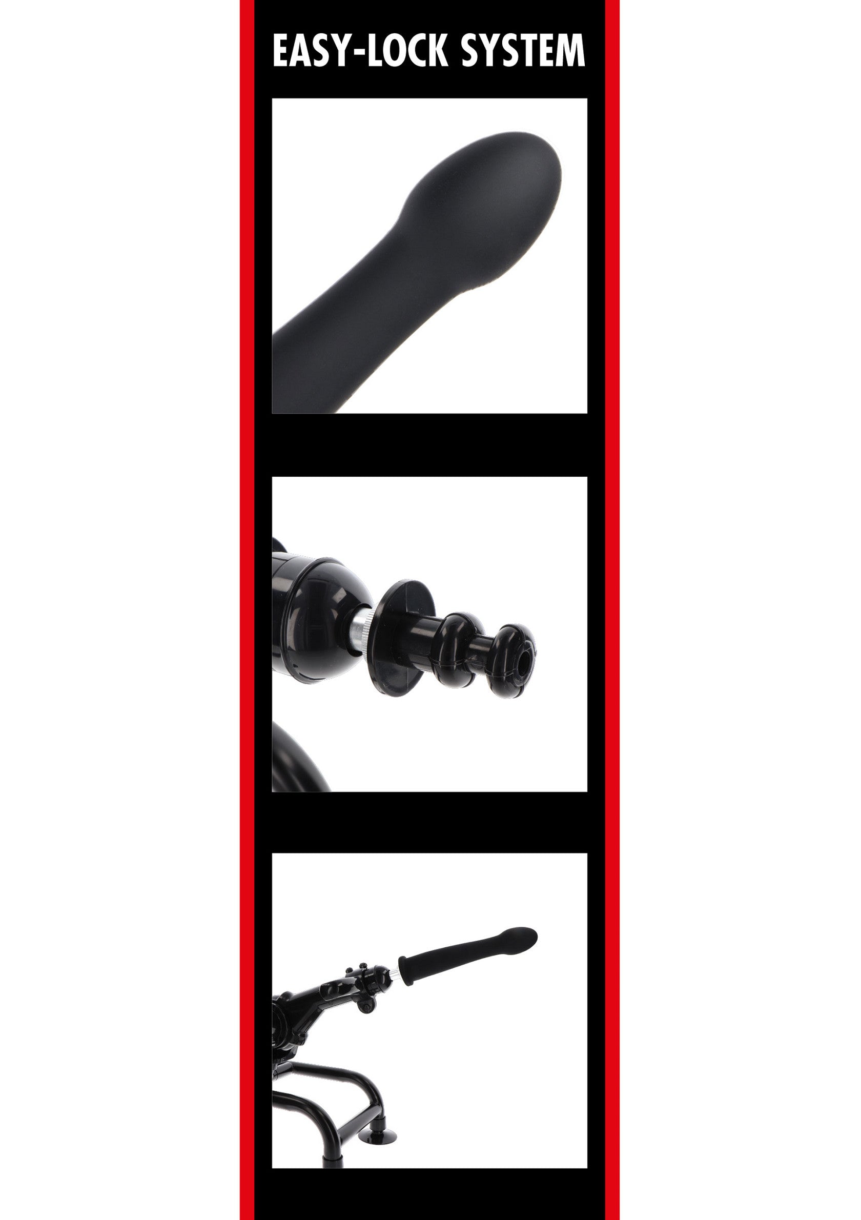 Smooth Dildo Easy-Lock 19 cm Black