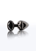 Black M diamond jewel butt plug