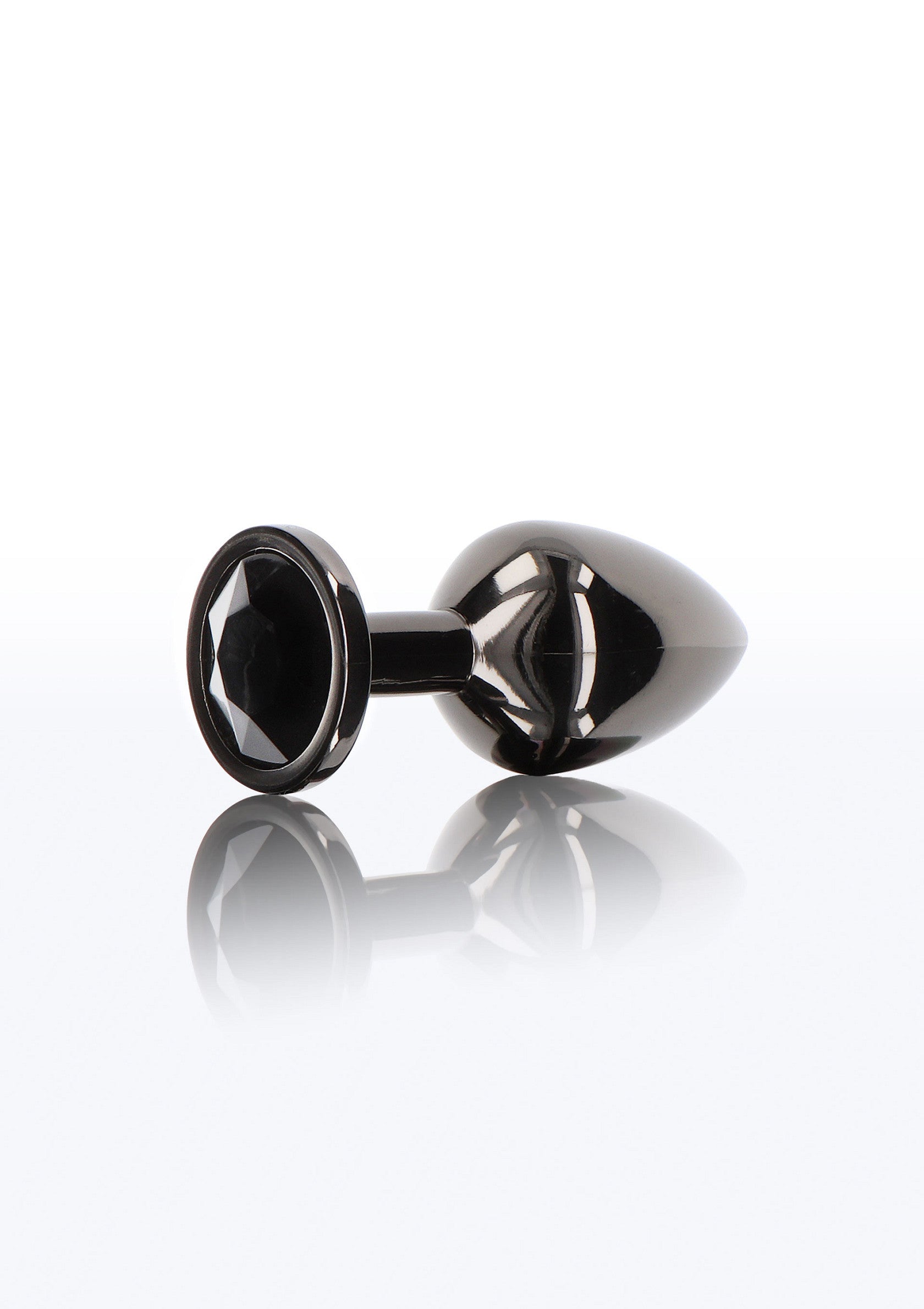 Black M diamond jewel butt plug