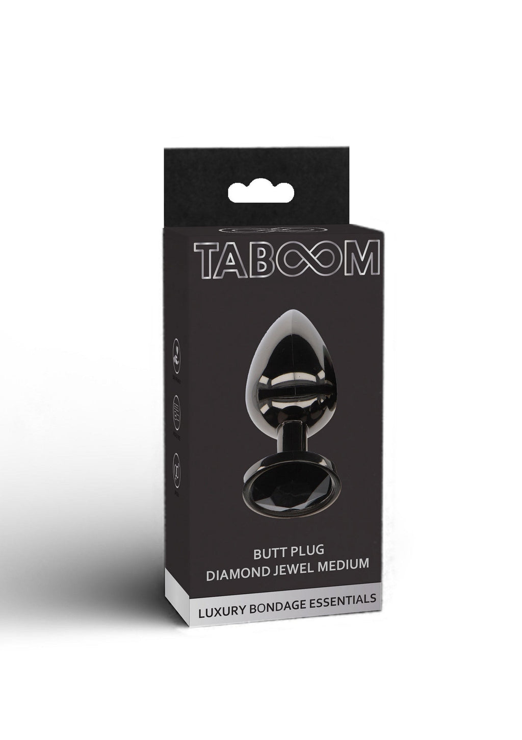Black M diamond jewel butt plug