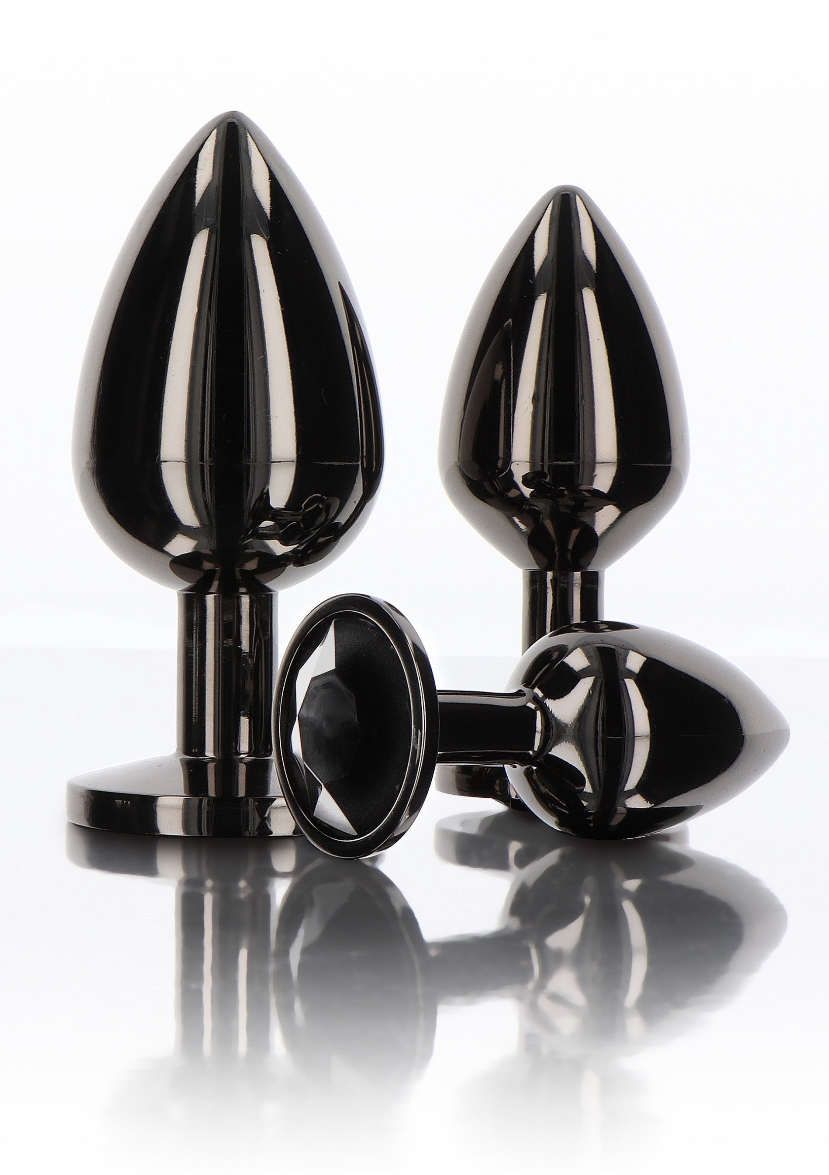 Black M diamond jewel butt plug