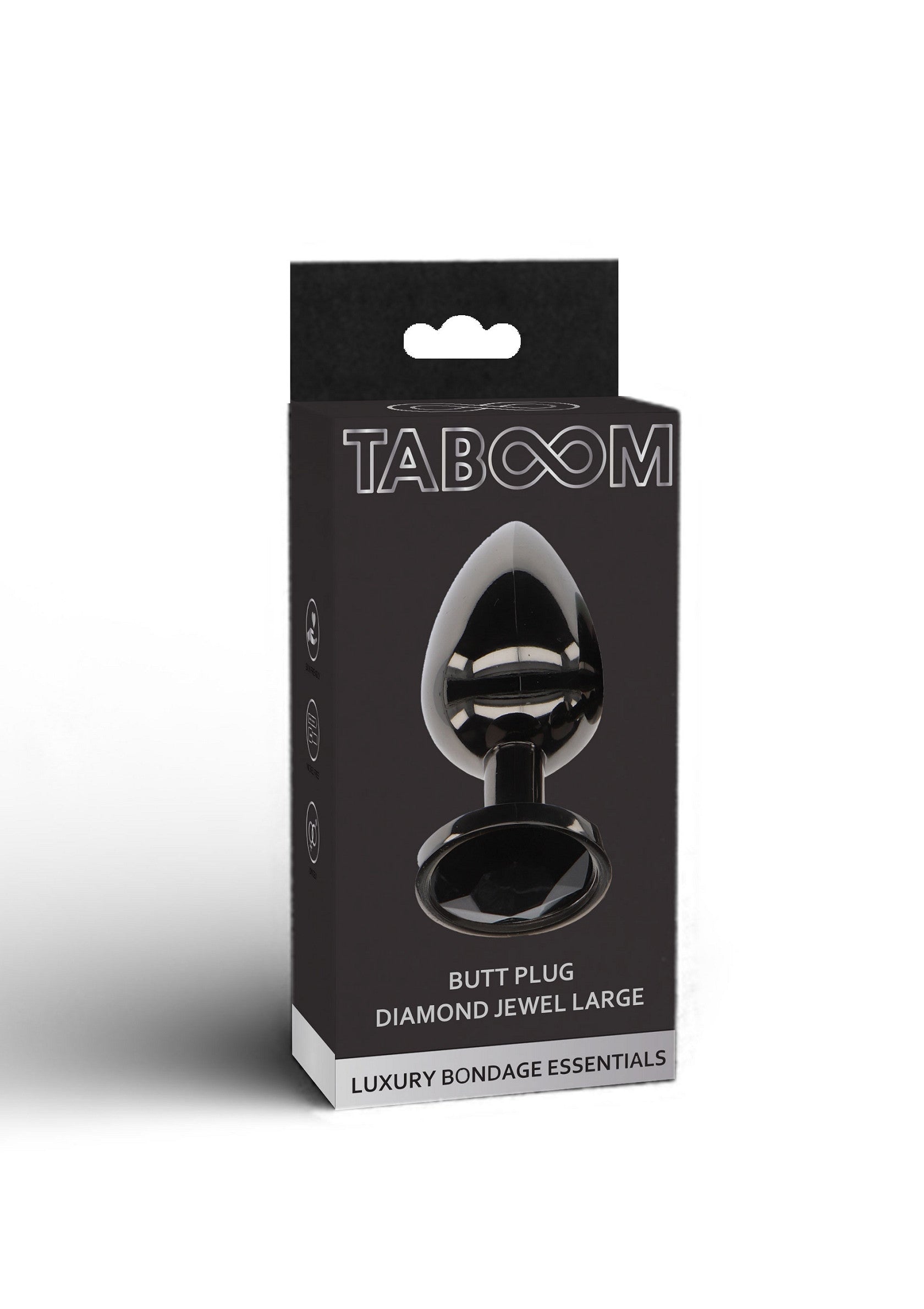 Black L diamond jewel anal plug