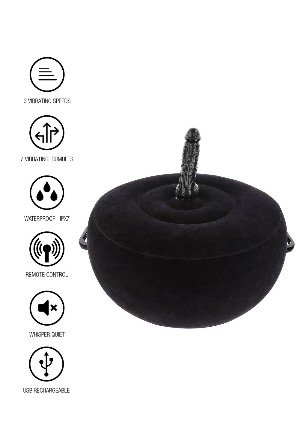 Inflatable sex chair with black remote control