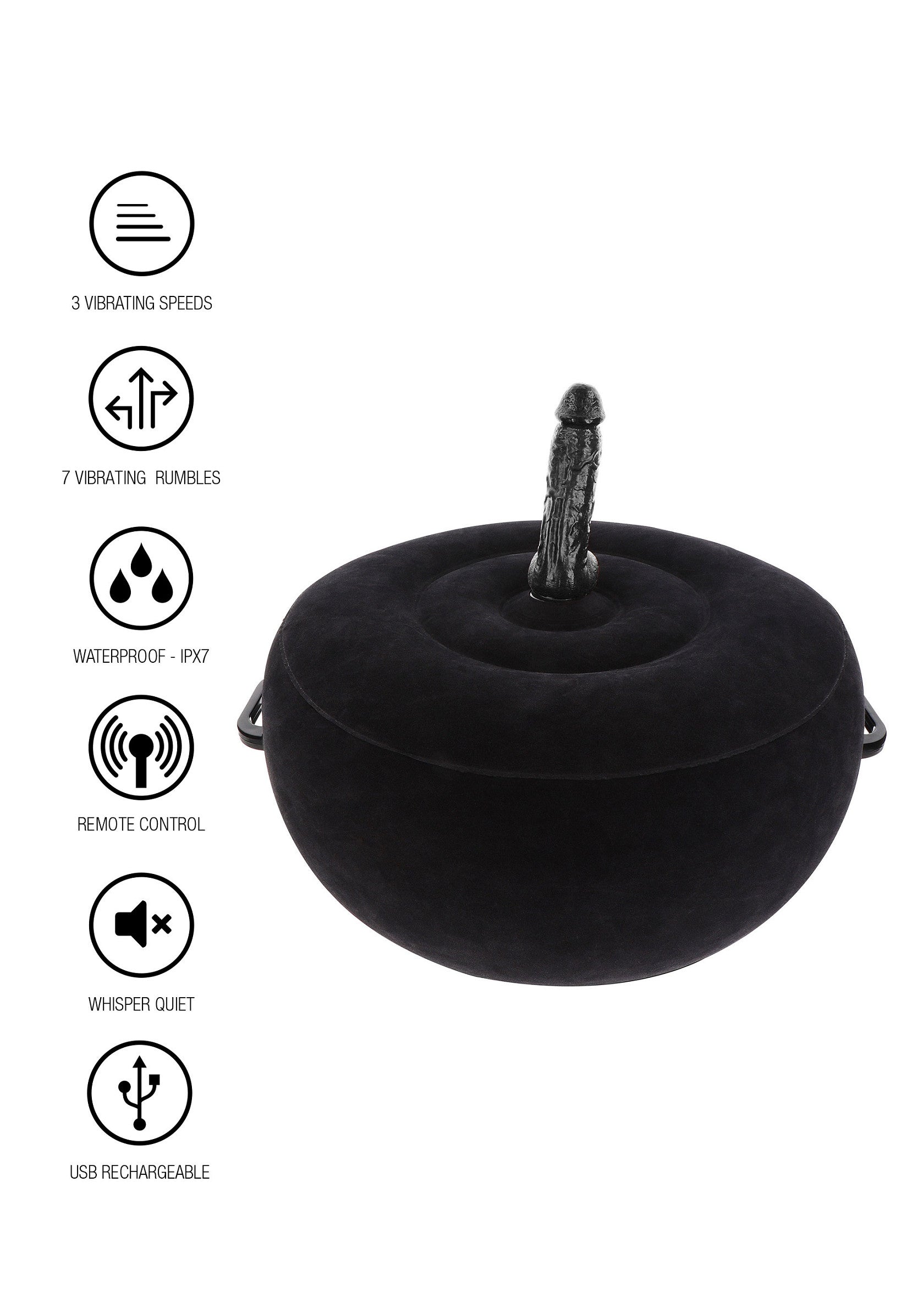 Inflatable sex chair with black remote control