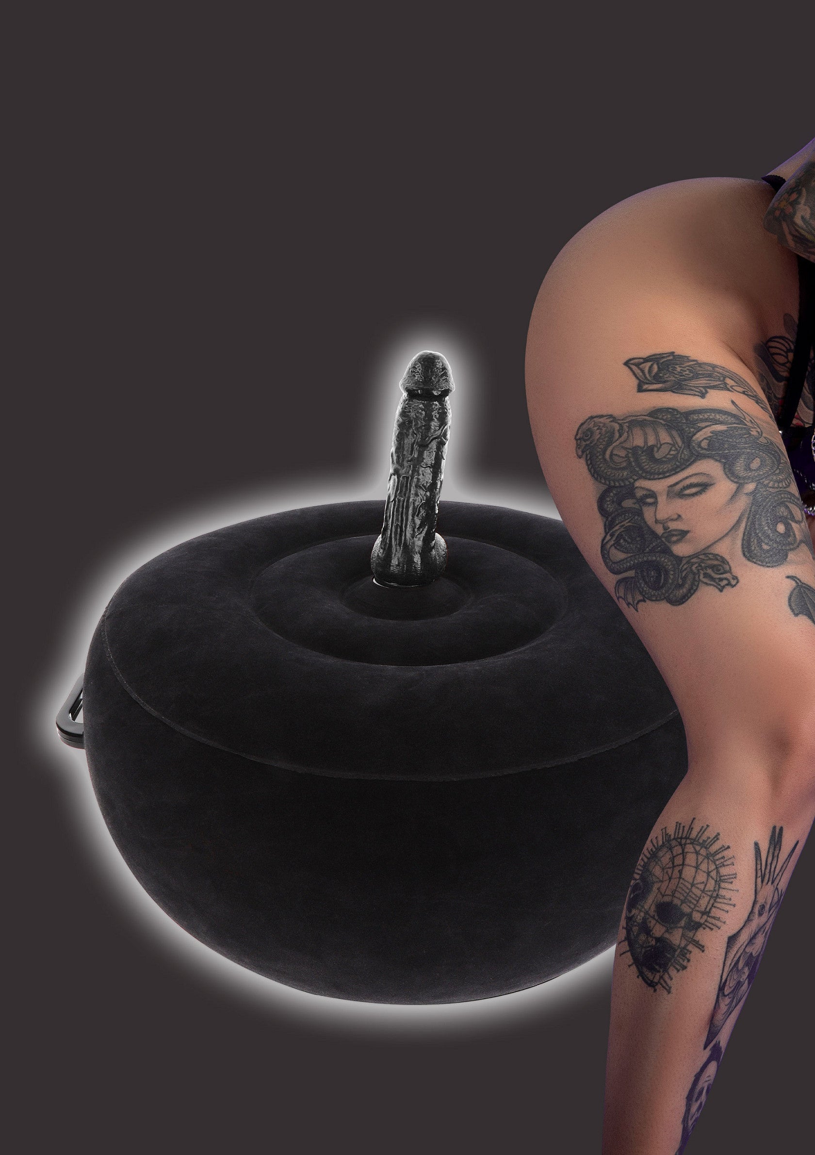 Inflatable sex chair with black remote control