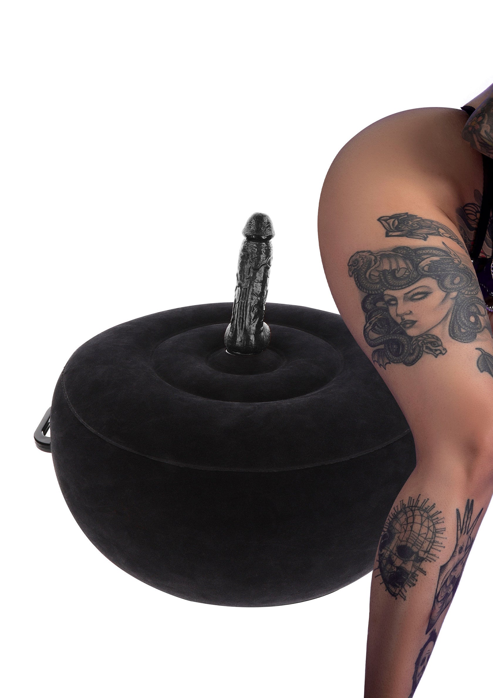 Inflatable sex chair with black remote control