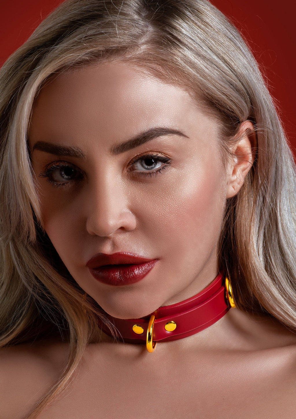 Deluxe Red D-Ring Collar
