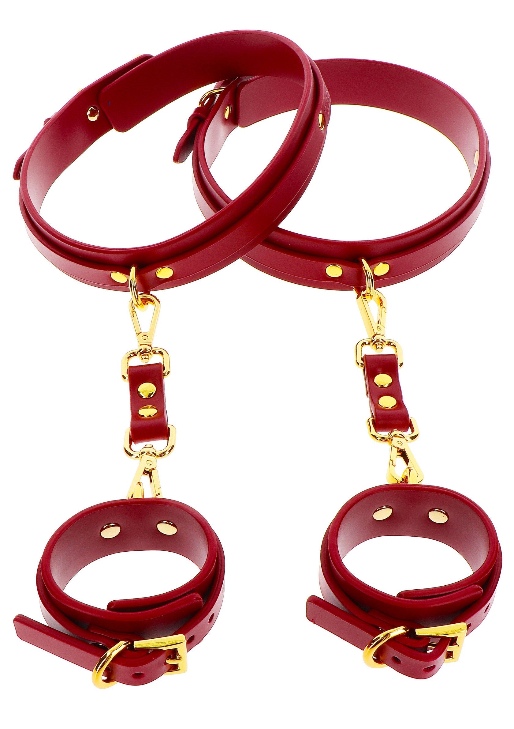 Red Thigh to Wrist Cuffs Set