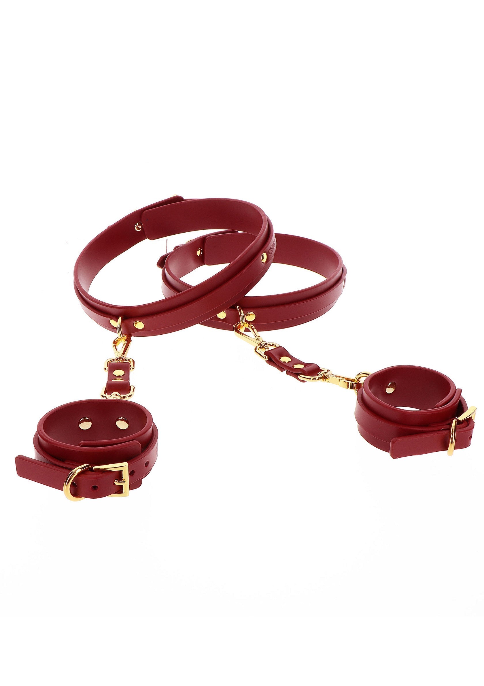 Red Thigh to Wrist Cuffs Set