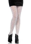 Shiny silver lurex sheer tights