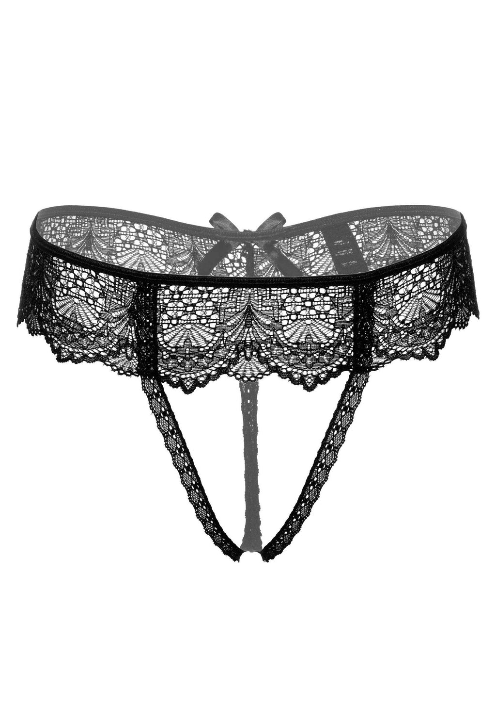 Black Delphine crotchless thong