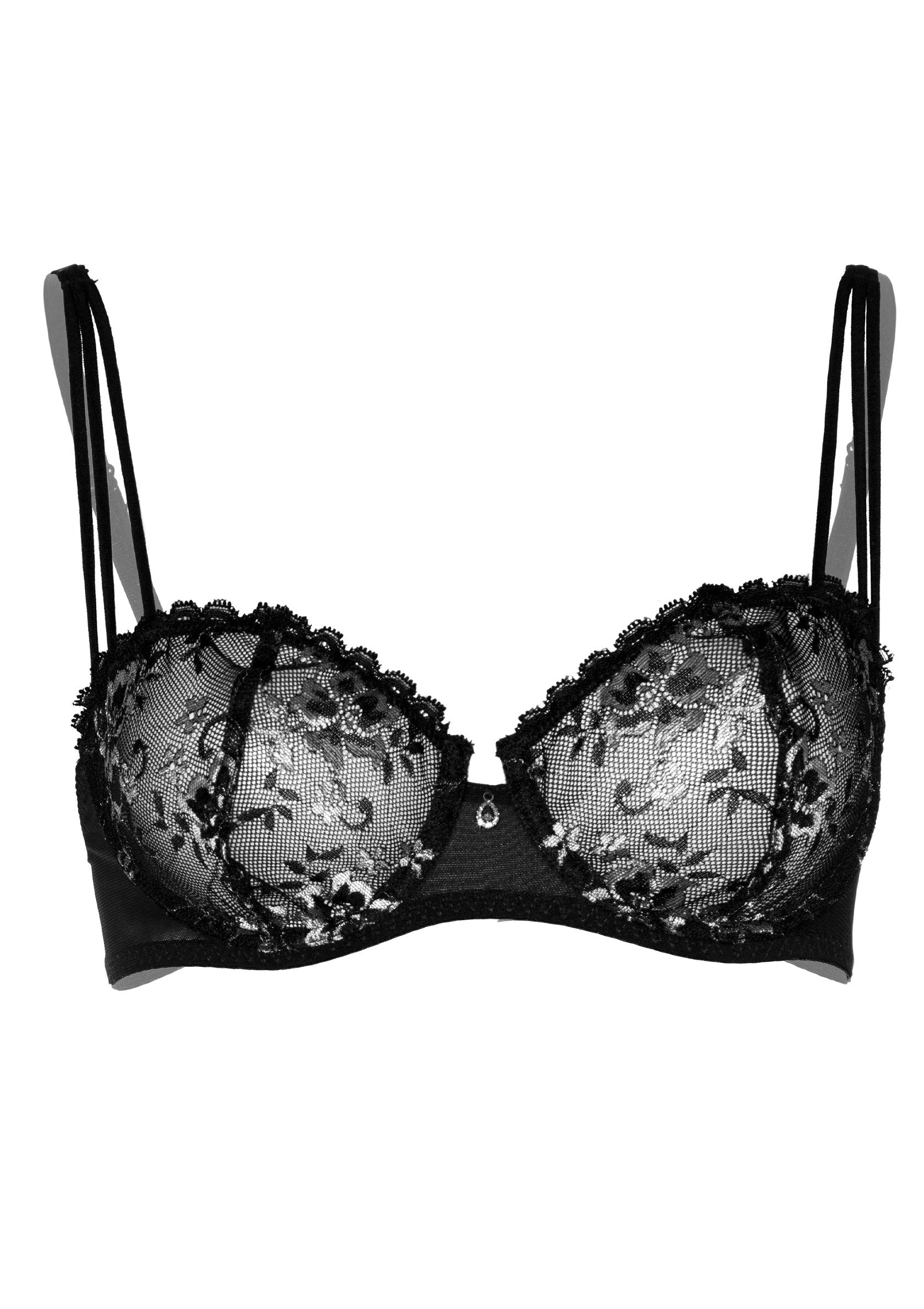 Very sexy unlined black lace bra