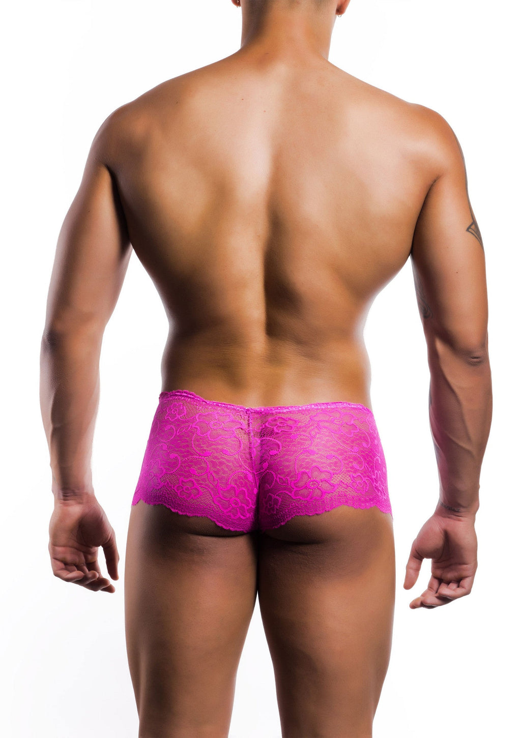 Boy short in pizzo rosa a rose