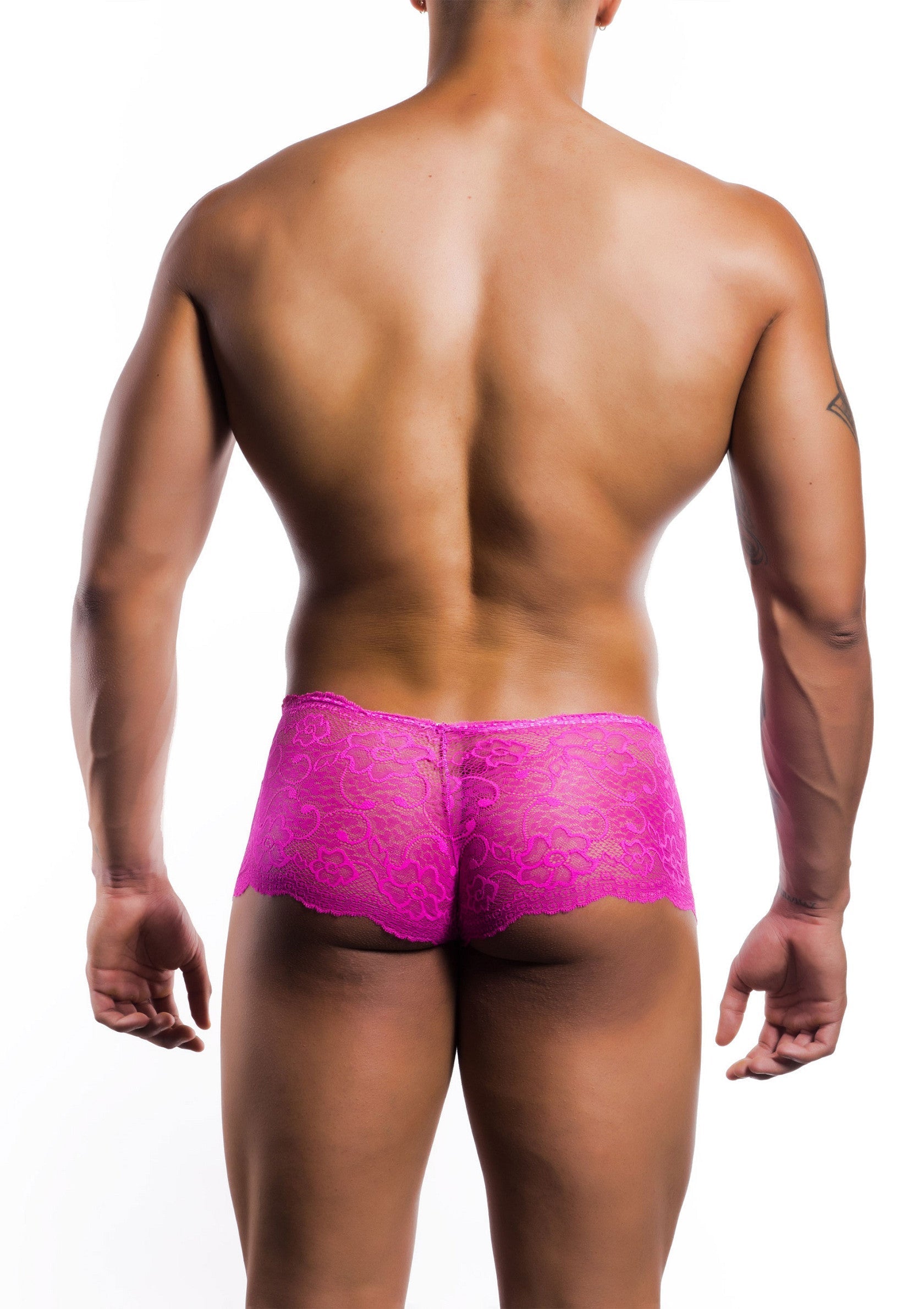 Boy short in pizzo rosa a rose