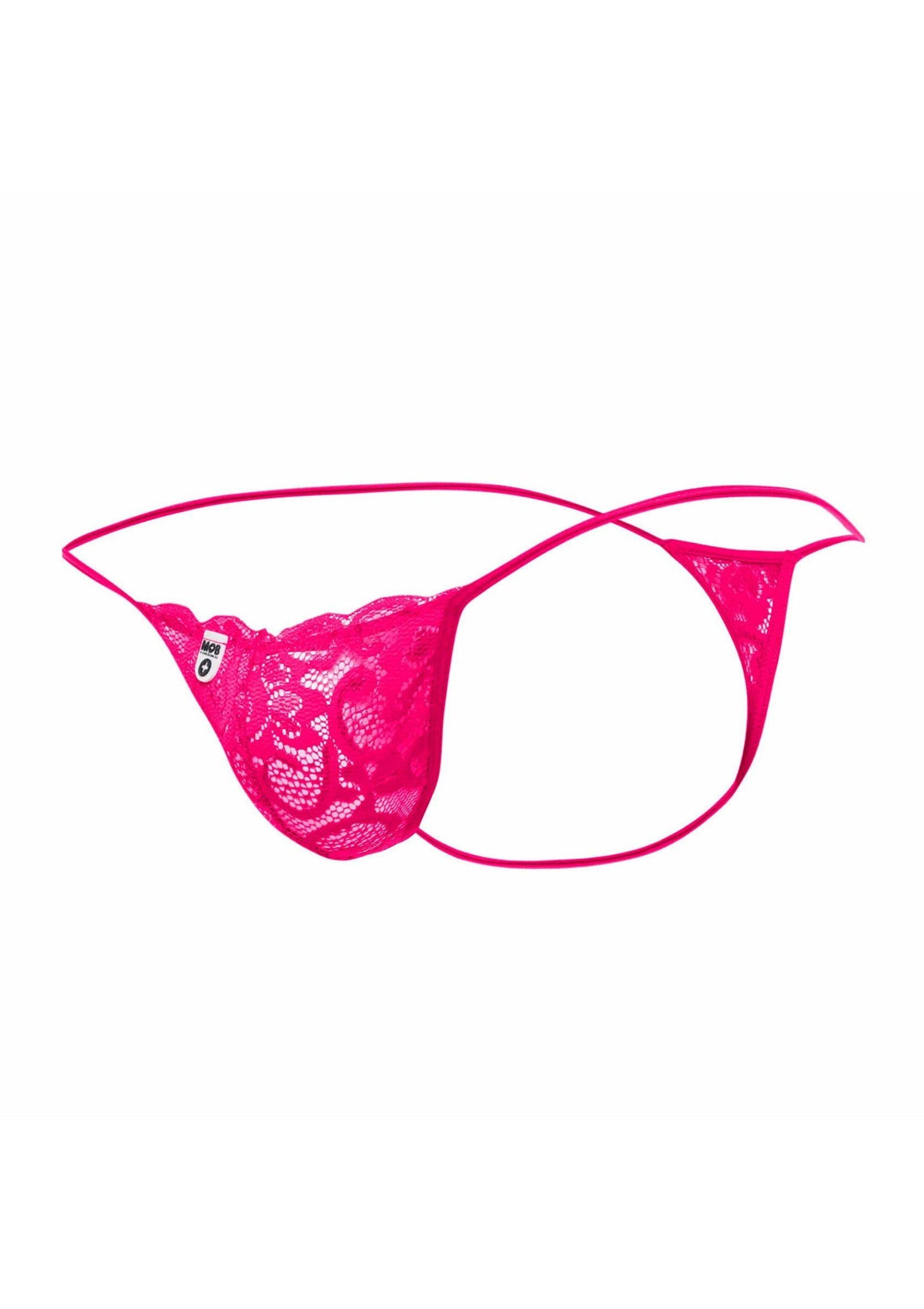 Pink lace thong