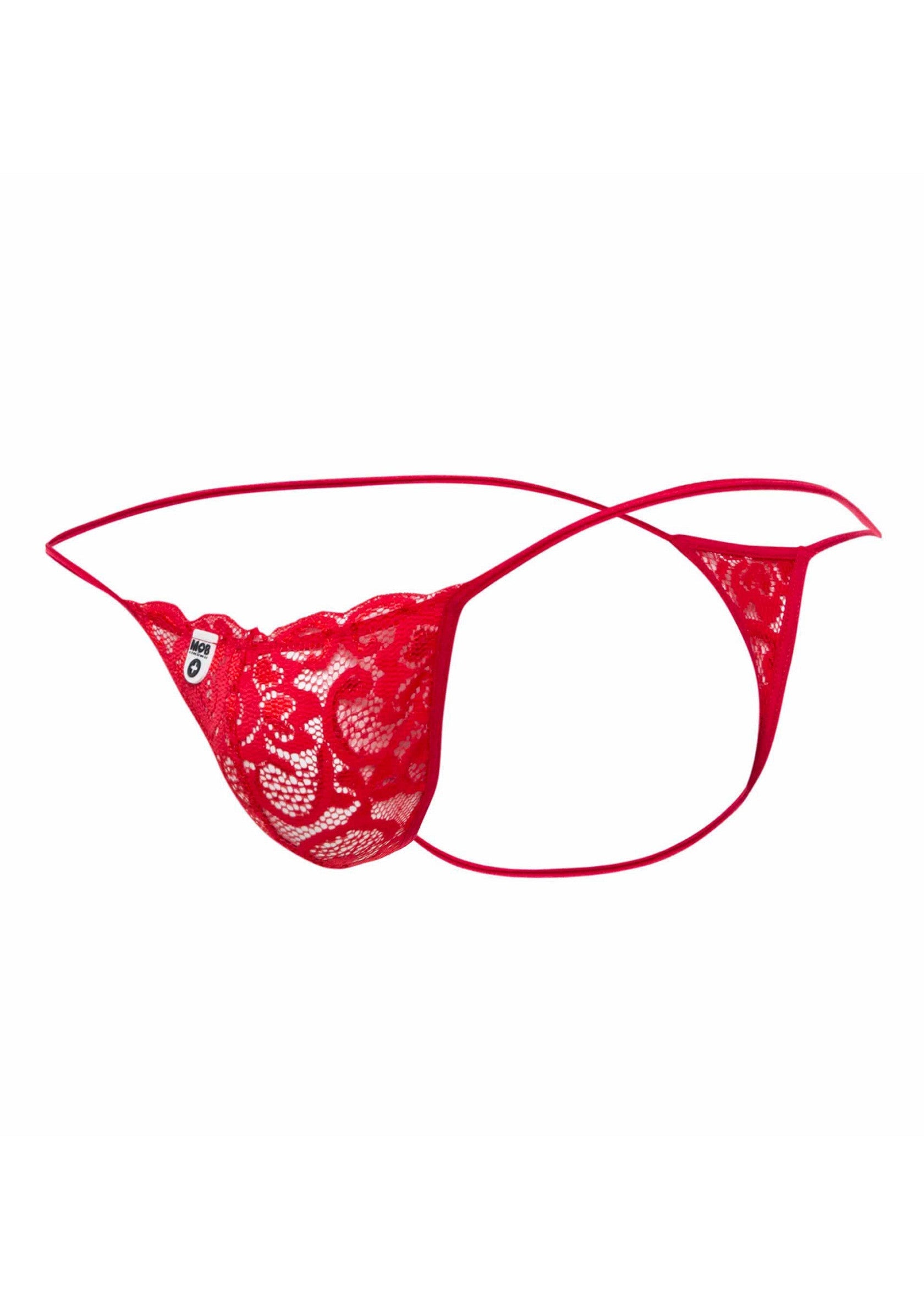Red lace thong