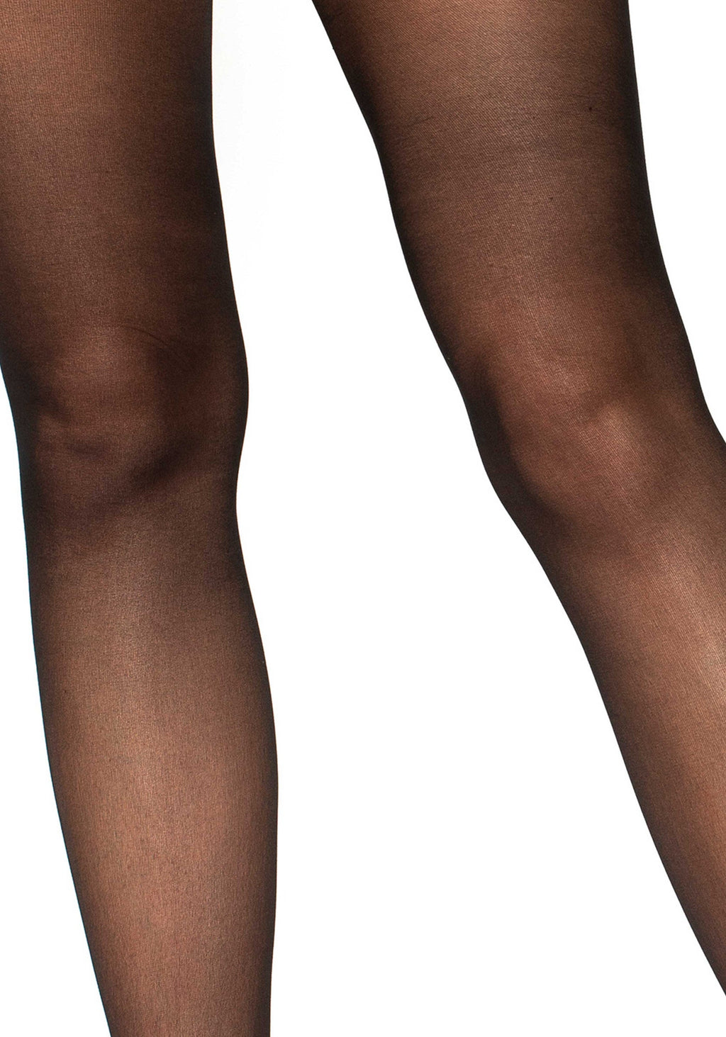 Sheer hold-ups with black lace suspender belt