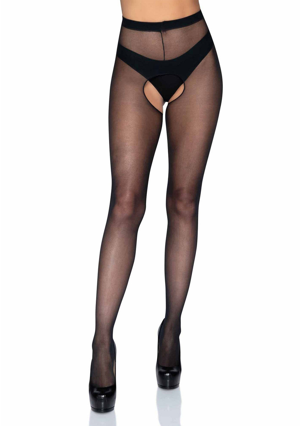 Collant velato senza piede nero
