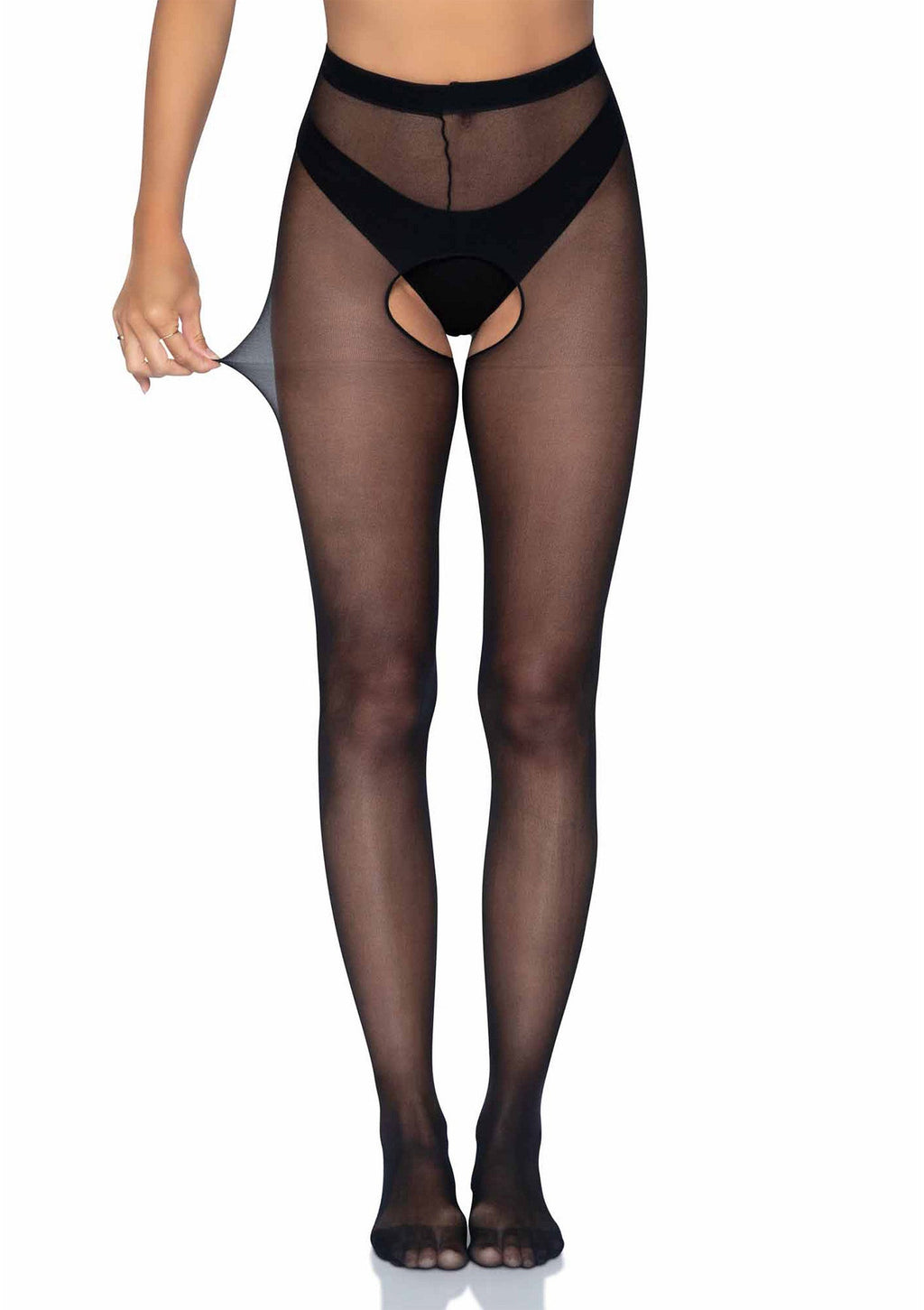 Collant velato senza piede nero
