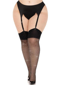 Calze velate in elastan nere con strass
