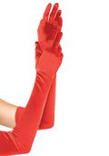 Guanti extra lunghi in raso rosso
