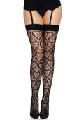 Black Heart Net Stockings