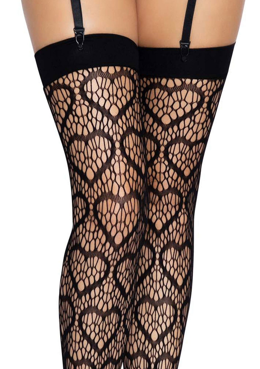 Black Heart Net Stockings