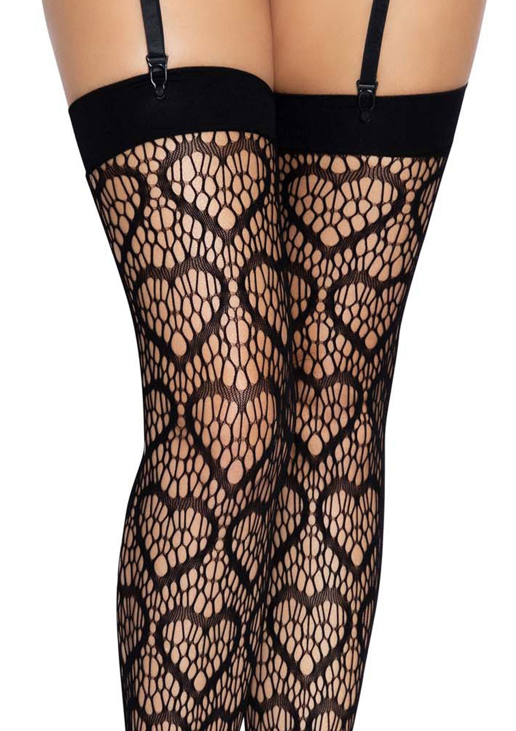 Black Heart Net Stockings