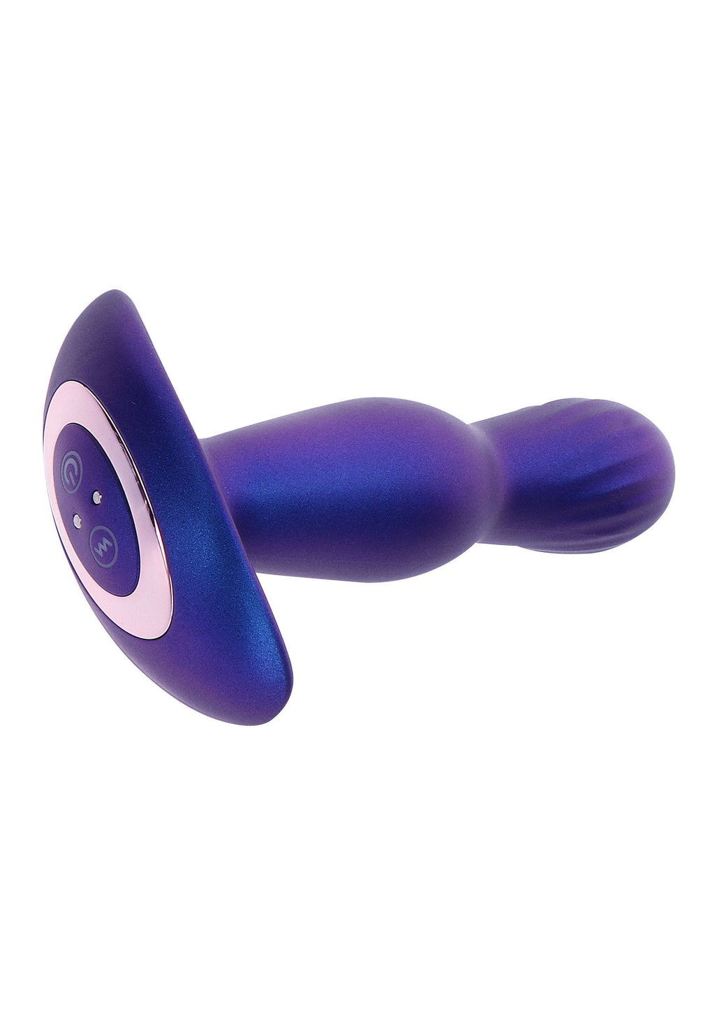 Stout: tappo anale vibrante gonfiabile blu