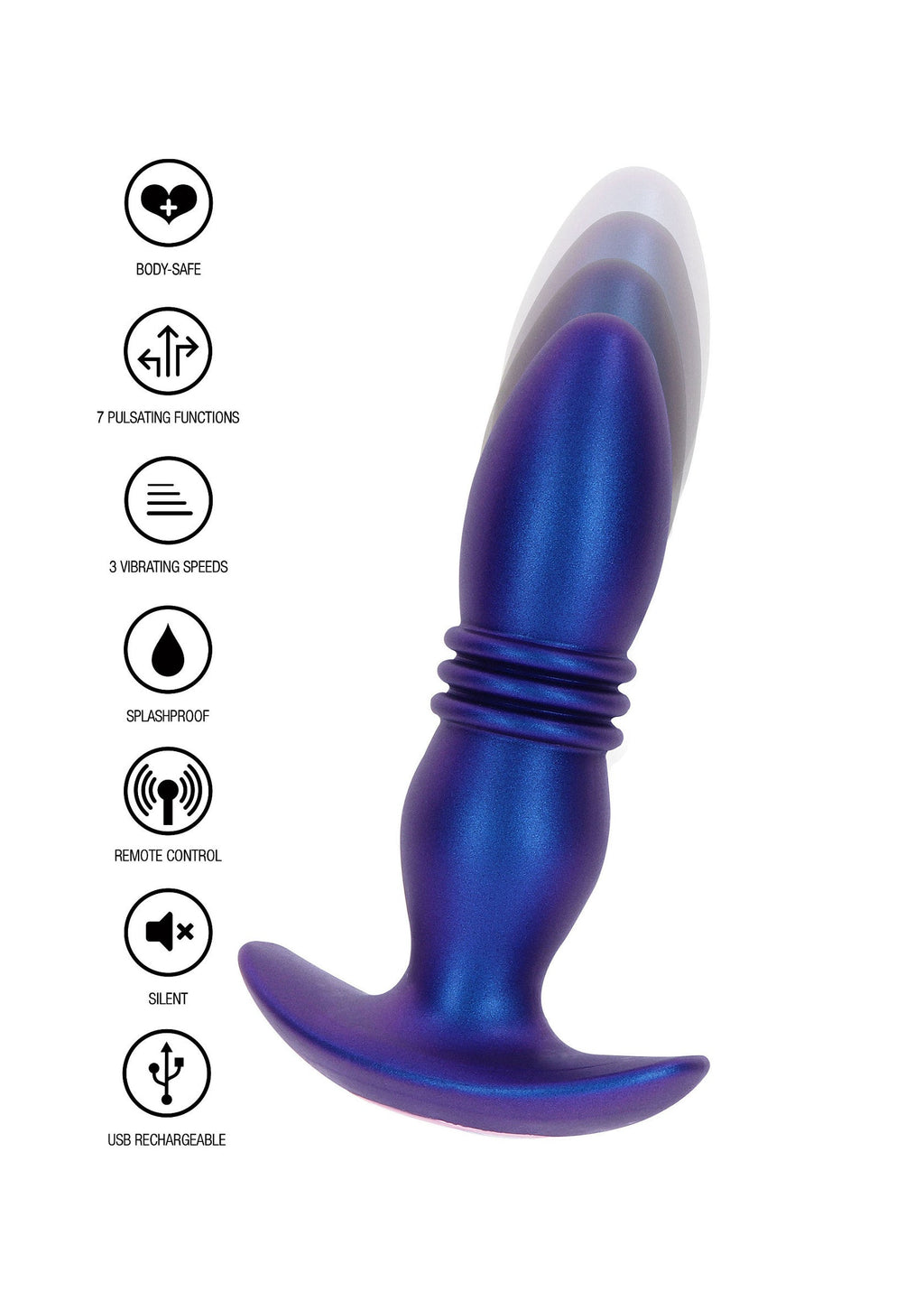 Il vibratore a spinta Tough Thrusting blu