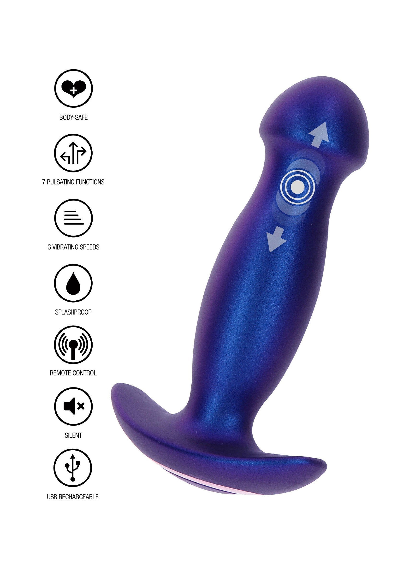 Wild Magn Pulse vibrante plug anale blu
