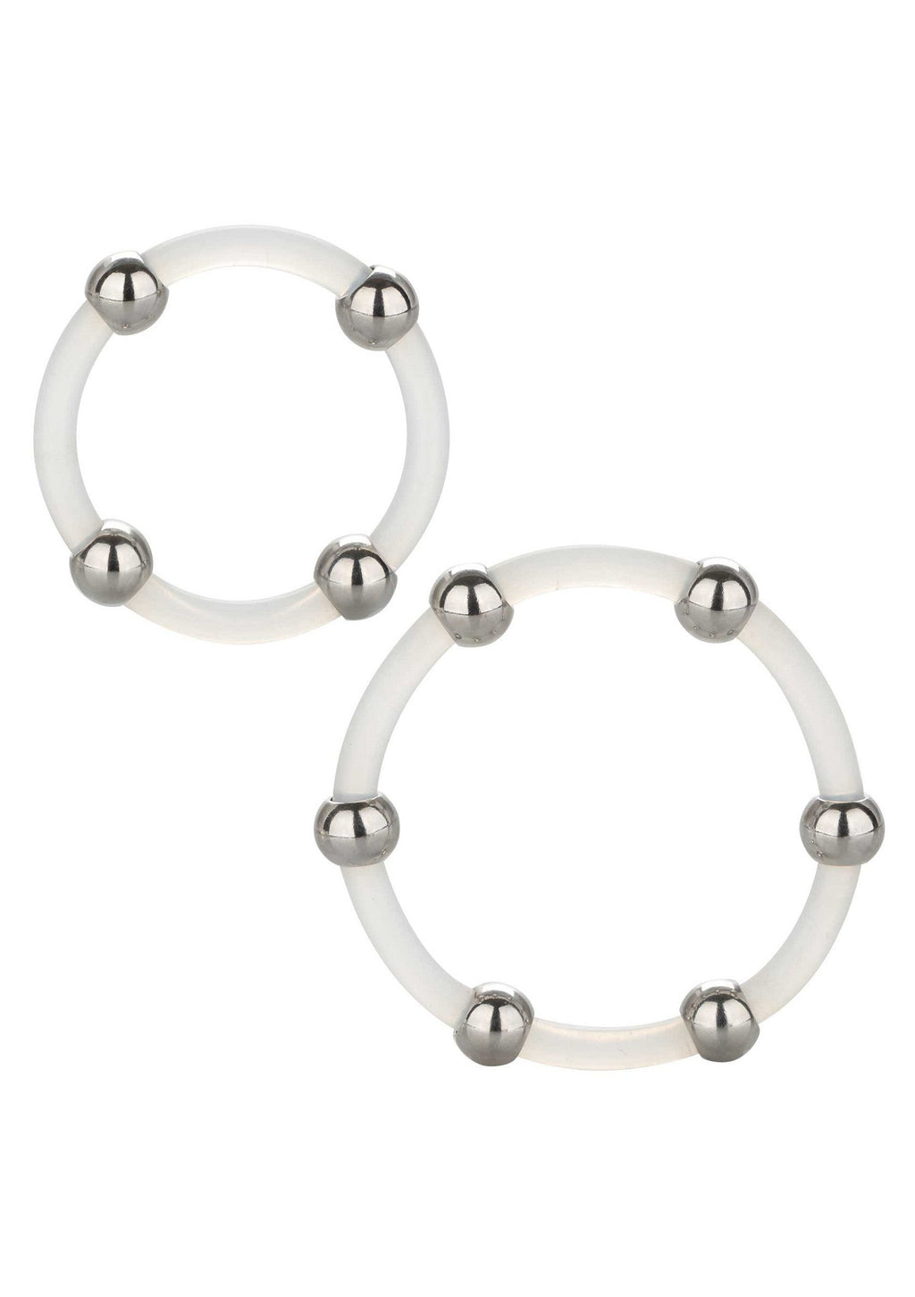 Transparent Steel Beaded Silicone Ring Set