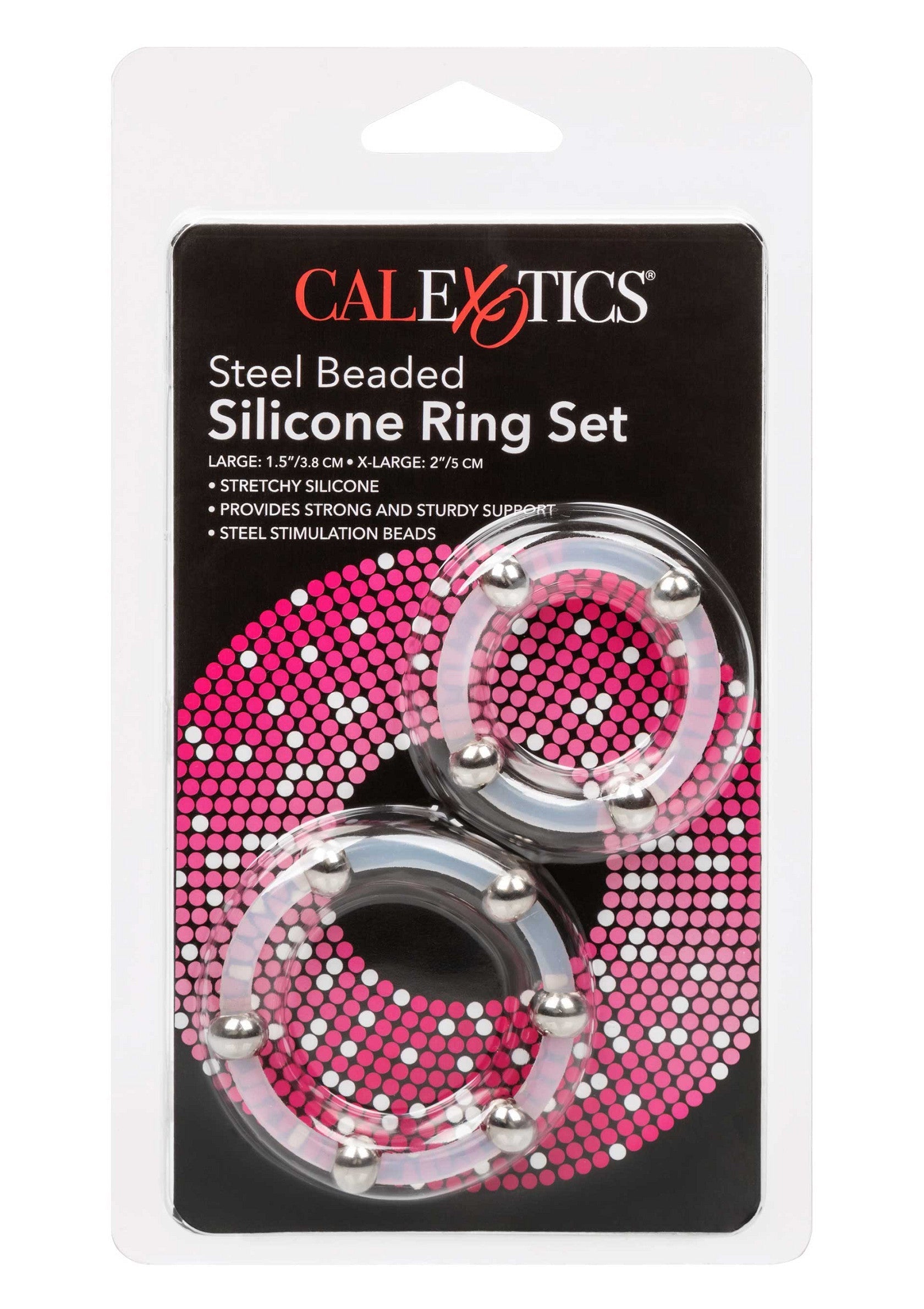 Transparent Steel Beaded Silicone Ring Set