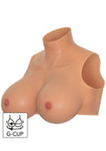 Wearable crop top for G-cup breasts in leather