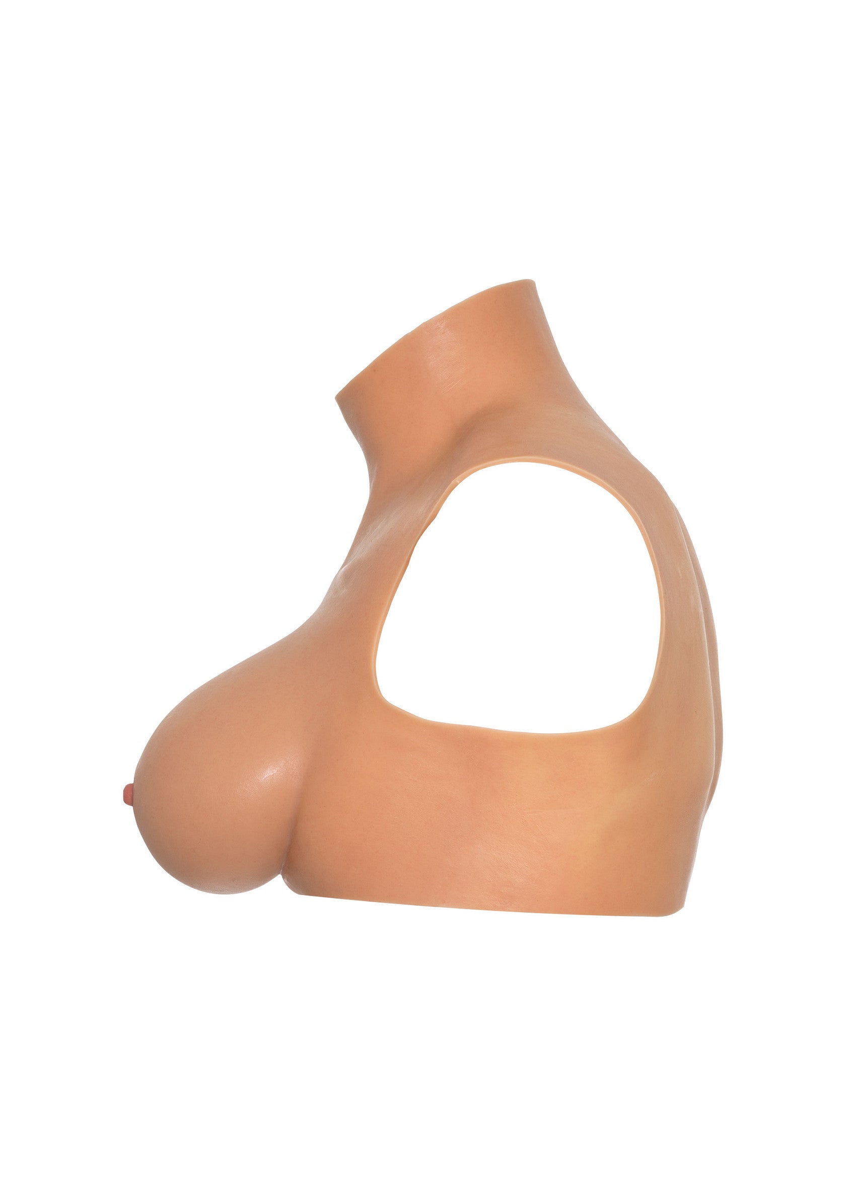 Wearable crop top for G-cup breasts in leather