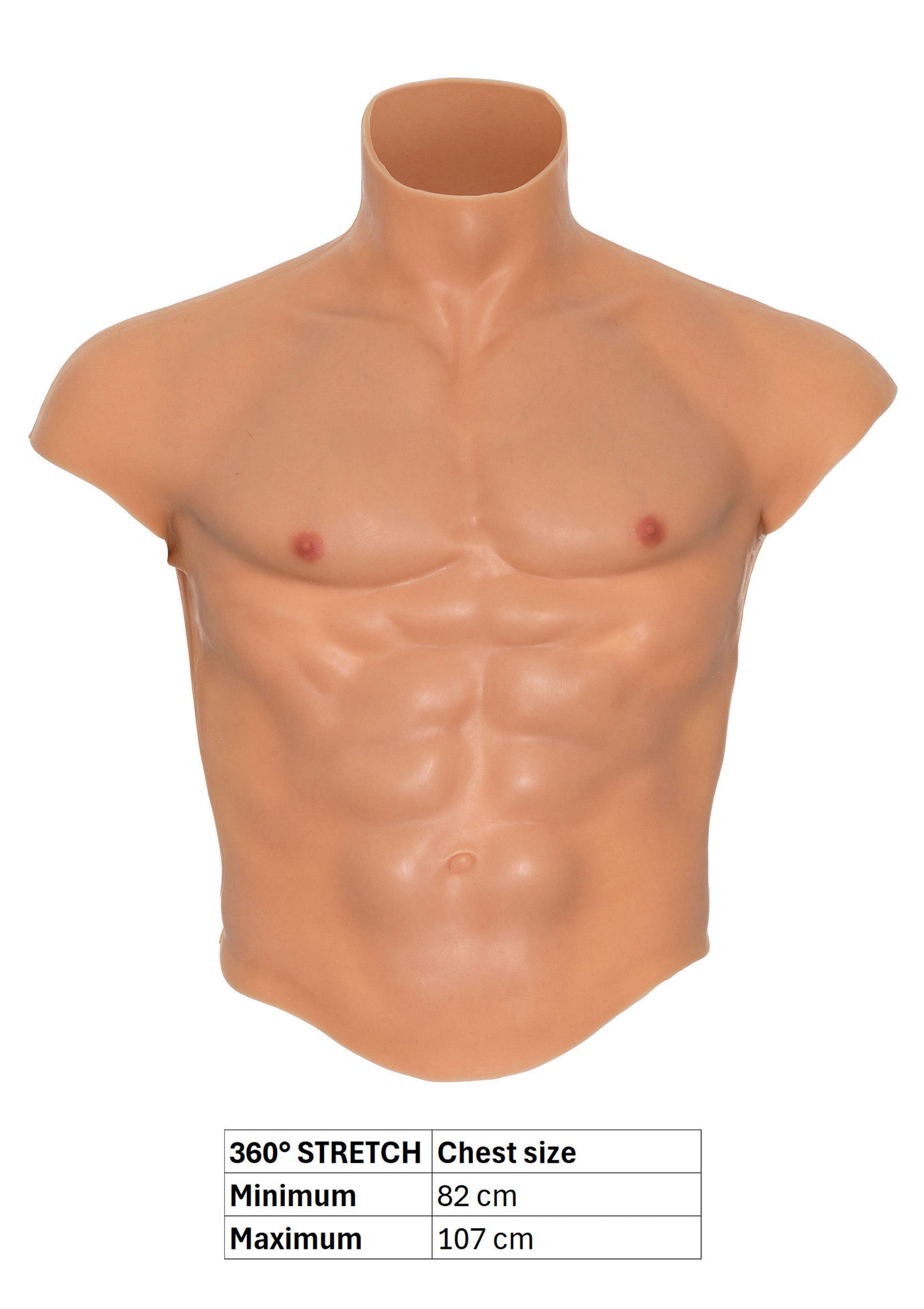 Pectorals and silicone abs for torso