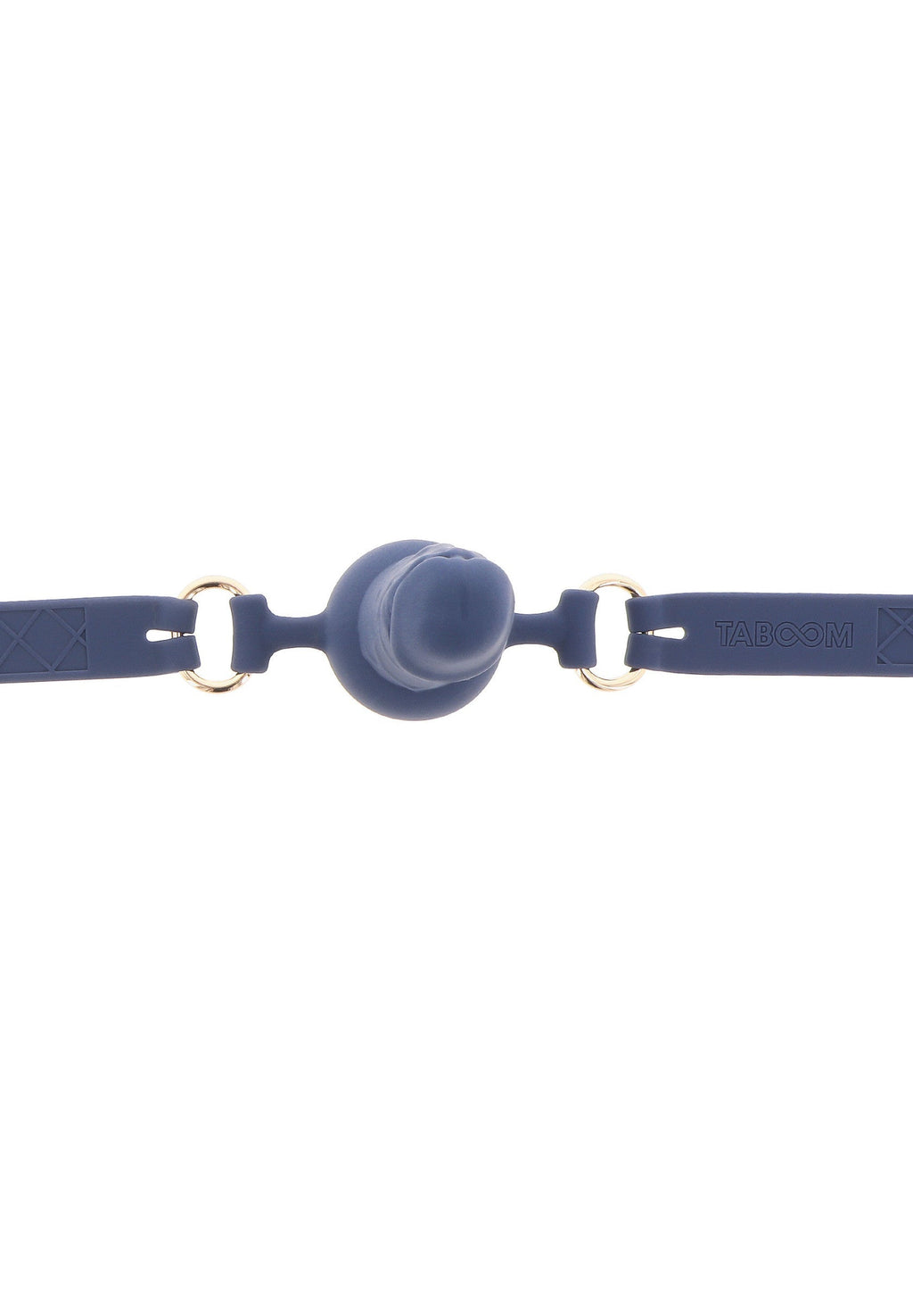 Bavaglio a sfera in silicone blu per pene