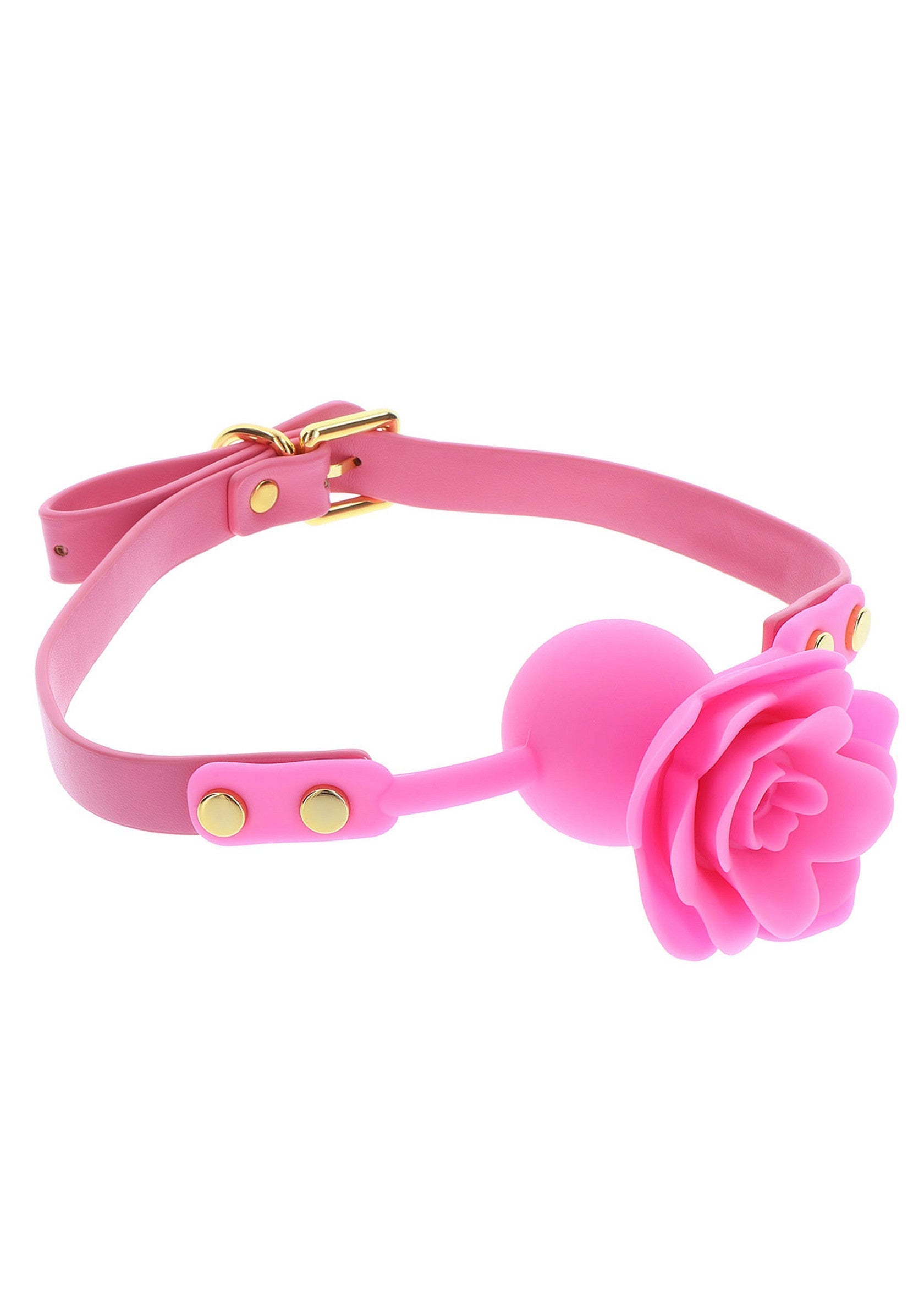 Pink rose ball gag