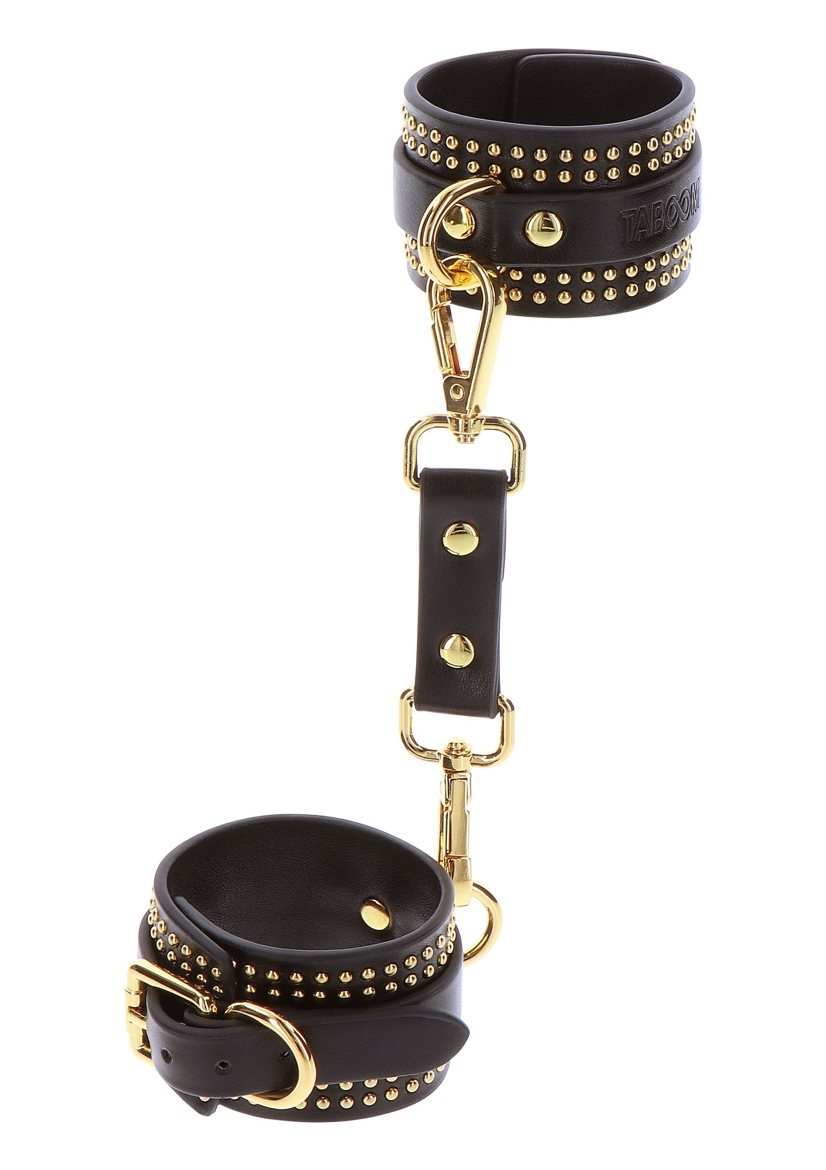 Black studded ankle cuffs set