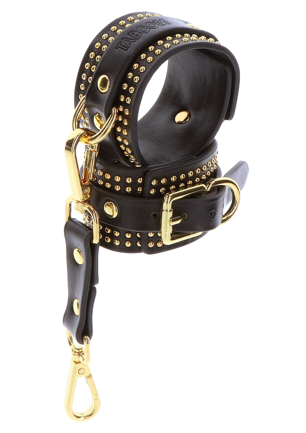 Black studded ankle cuffs set
