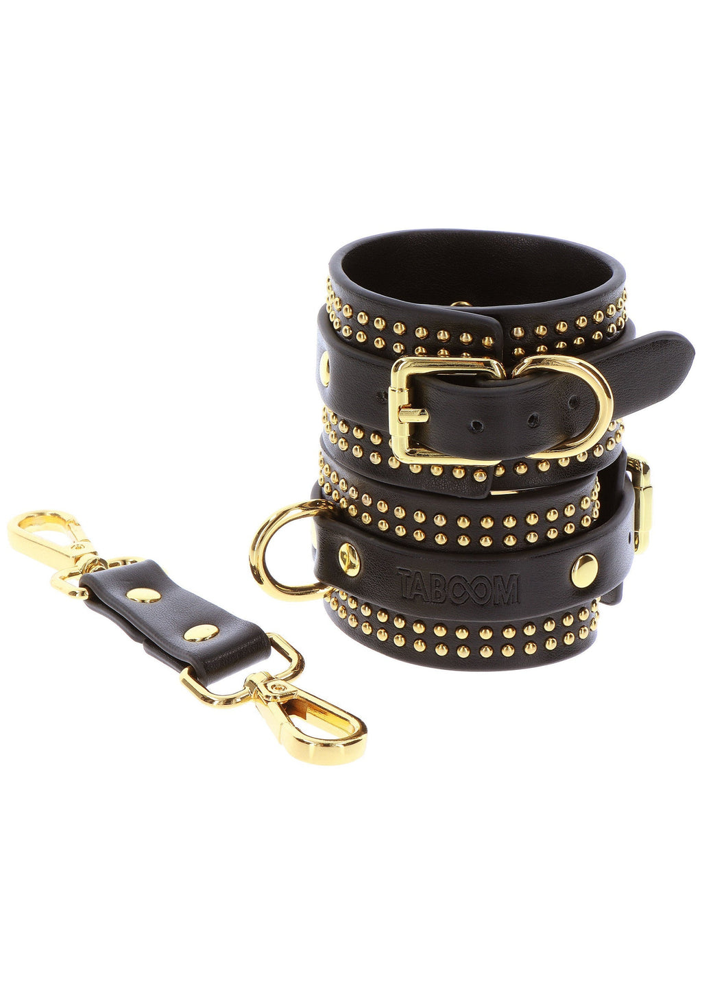 Black studded ankle cuffs set