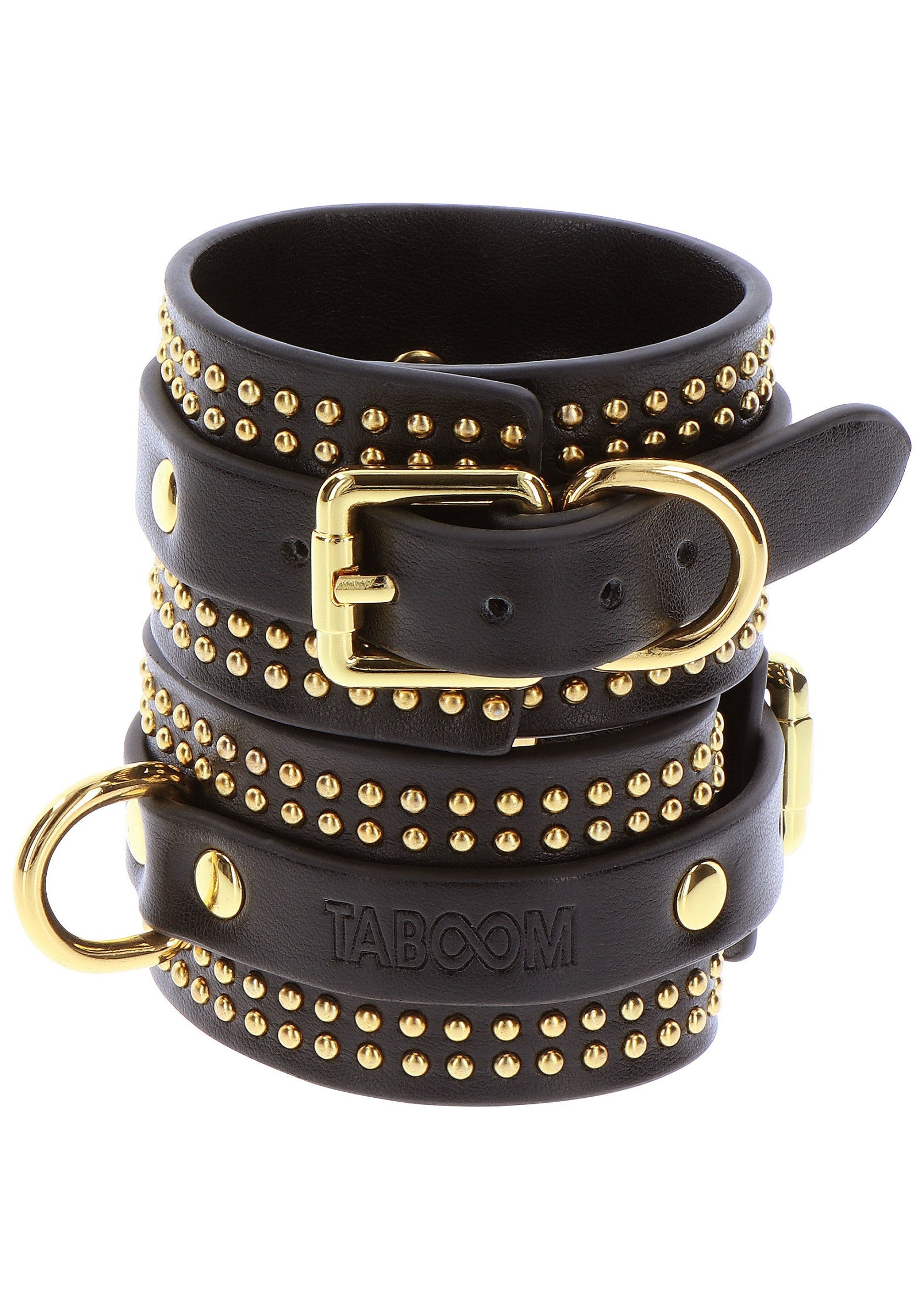 Black studded ankle cuffs set