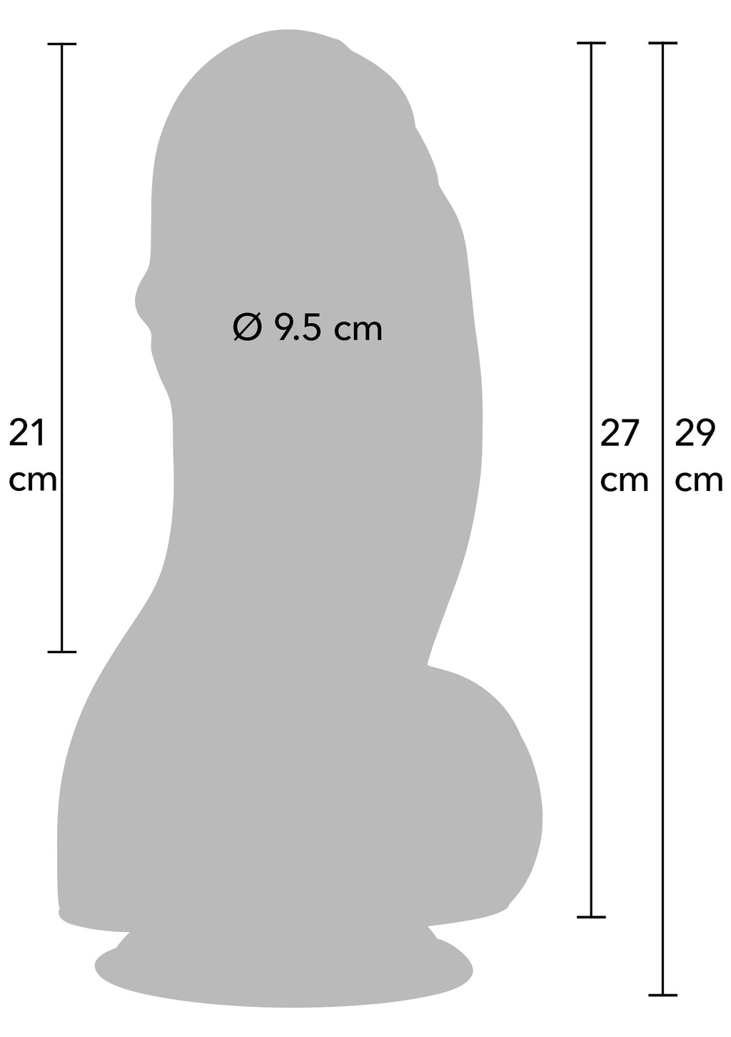 Dildo Fat Boys in PVC, 27 cm, nero