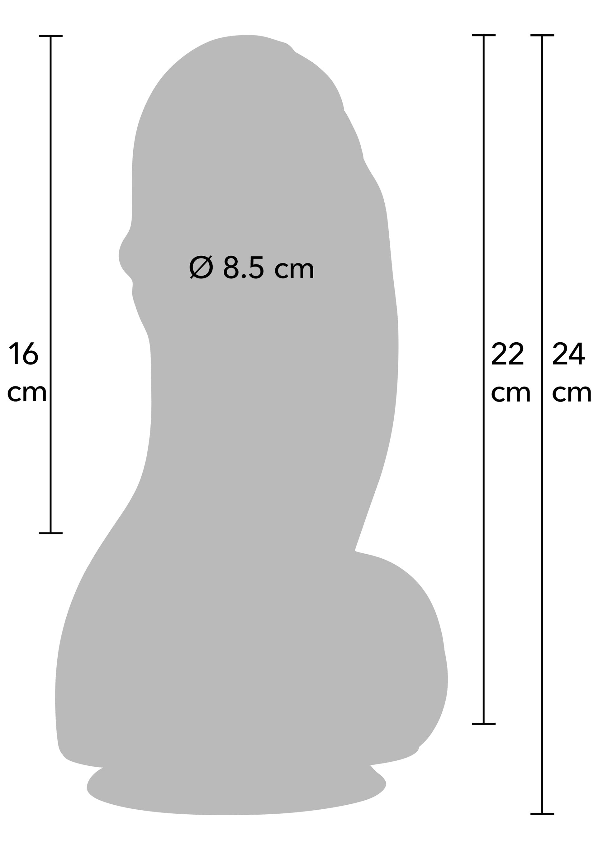 Dildo cicciottello in PVC, 22 cm, nero