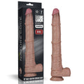 Dildo pieghevole a doppio strato in silicone da 16" XXL (color carne)