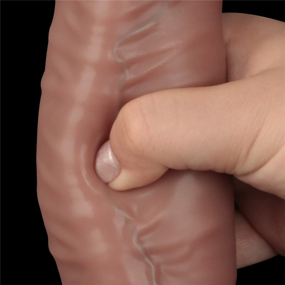 Dildo pieghevole a doppio strato in silicone da 16" XXL (color carne)
